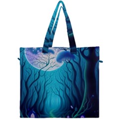 Blue Forrest Jungle,tree Trees Nature Landscape Canvas Travel Bag by Uceng