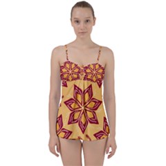 Flower Mandala Template Sketch Drawing Art Babydoll Tankini Set by Uceng