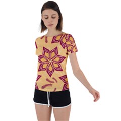 Flower Mandala Template Sketch Drawing Art Back Circle Cutout Sports Tee by Uceng