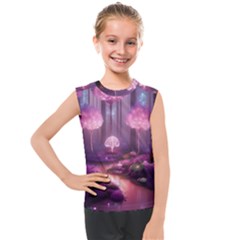 Trees Forest Landscape Nature Neon Kids  Mesh Tank Top by Uceng