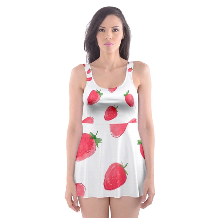Strawberry Skater Dress Swimsuit