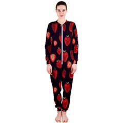 Watercolor Strawberry Onepiece Jumpsuit (ladies) by SychEva