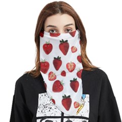 Strawberry Watercolor Face Covering Bandana (triangle) by SychEva