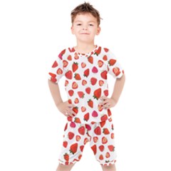 Strawberries Kids  Tee And Shorts Set by SychEva