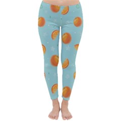 Oranges Pattern Classic Winter Leggings by SychEva