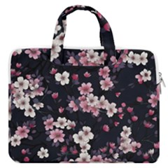 Sakura Flower Flowers Floral Flora Nature Macbook Pro 16  Double Pocket Laptop Bag  by Jancukart