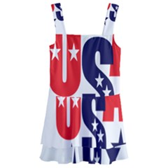 Usa Stars Fourth Of July Symbol America Usa Stars Kids  Layered Skirt Swimsuit by Wegoenart