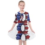 Us Flag Flower Sunshine Flag America Usa Kids  All Frills Chiffon Dress