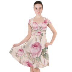 Roses-58 Cap Sleeve Midi Dress by nateshop