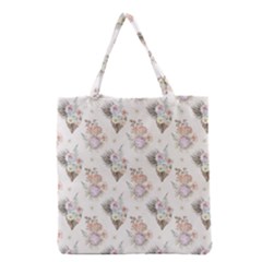 Roses-white Grocery Tote Bag by nateshop