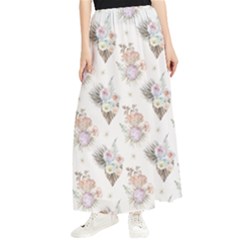 Roses-white Maxi Chiffon Skirt by nateshop