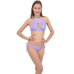 Space-25 Cross Front Halter Bikini Set by nateshop