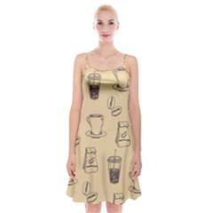 Coffee-56 Spaghetti Strap Velvet Dress by nateshop