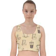 Coffee-56 Velvet Racer Back Crop Top by nateshop