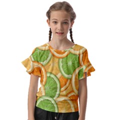 Fruits-orange Kids  Cut Out Flutter Sleeves