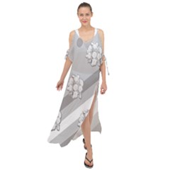 Strip-gray Maxi Chiffon Cover Up Dress by nateshop