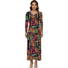 Vegetable Long Sleeve Longline Maxi Dress by SychEva
