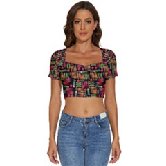 Vegetable Short Sleeve Square Neckline Crop Top  by SychEva