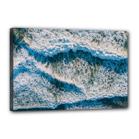 Waves Wave Nature Beach Canvas 18  X 12  (stretched)