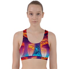 Sci-fi Fantasy Art Painting Colorful Pattern Back Weave Sports Bra