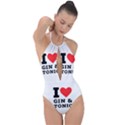 I love gin and tonic Plunge Cut Halter Swimsuit View1