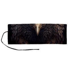 Eagle Ornate Pattern Feather Texture Roll Up Canvas Pencil Holder (m) by Ravend