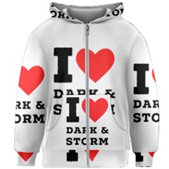 I Love Dark And Storm Kids  Zipper Hoodie Without Drawstring by ilovewhateva