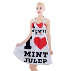 I Love Mint Julep Halter Party Swing Dress  by ilovewhateva