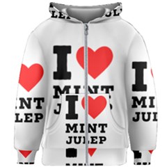 I Love Mint Julep Kids  Zipper Hoodie Without Drawstring by ilovewhateva