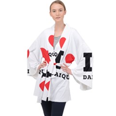 I Love Daiquiri Long Sleeve Velvet Kimono  by ilovewhateva