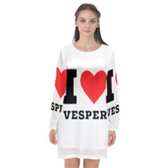 I Love Vesper Long Sleeve Chiffon Shift Dress  by ilovewhateva