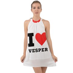 I Love Vesper Halter Tie Back Chiffon Dress by ilovewhateva