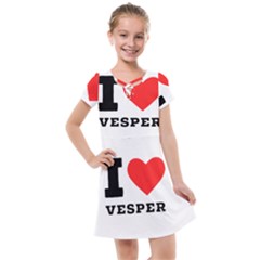 I Love Vesper Kids  Cross Web Dress by ilovewhateva