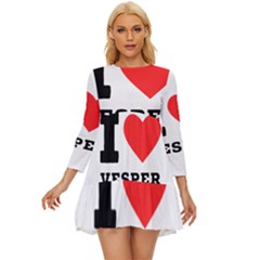 I Love Vesper Long Sleeve Babydoll Dress by ilovewhateva
