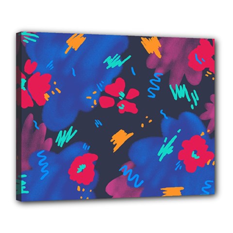 Patterns Rosebuds Canvas 20  X 16  (stretched)