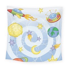 Science Fiction Outer Space Square Tapestry (large) by Salman4z