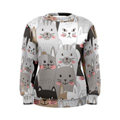 Cute Cats Seamless Pattern Women s Sweatshirt by Salman4z