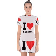 I Love Negroni Drop Hem Mini Chiffon Dress by ilovewhateva