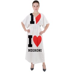 I Love Negroni V-neck Boho Style Maxi Dress by ilovewhateva