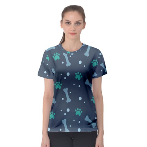 Bons Foot Prints Pattern Background Women s Sport Mesh Tee by Salman4z