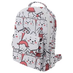 Cute Cat Chef Cooking Seamless Pattern Cartoon Flap Pocket Backpack (small) by Salman4z
