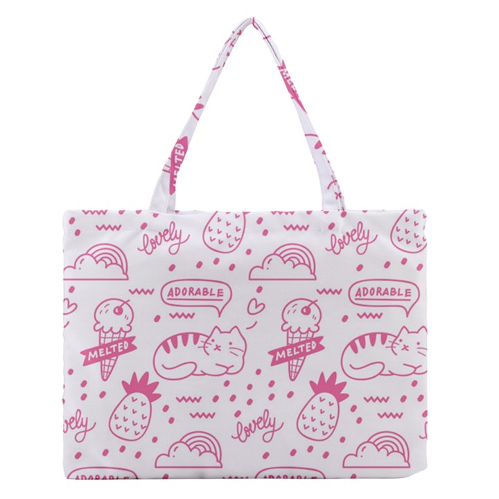 Cute-girly-seamless-pattern Zipper Medium Tote Bag