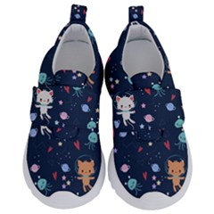 Cute-astronaut-cat-with-star-galaxy-elements-seamless-pattern Kids  Velcro No Lace Shoes by Salman4z