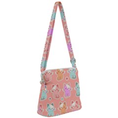 Cute-kawaii-kittens-seamless-pattern Zipper Messenger Bag by Salman4z