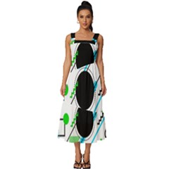 Geometric-shapes-background Square Neckline Tiered Midi Dress by Salman4z