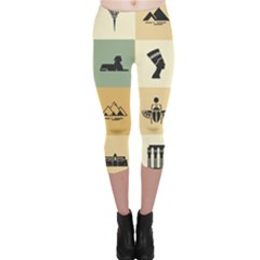 Egyptian-flat-style-icons Capri Leggings  by Salman4z