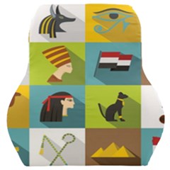 Egypt-travel-items-icons-set-flat-style Car Seat Back Cushion  by Salman4z