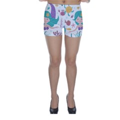 Set-cute-mermaid-seaweeds-marine-inhabitants Skinny Shorts by Salman4z