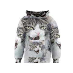 Cat Pet Art Abstract Watercolor Kids  Pullover Hoodie by Jancukart