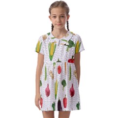 Vegetable Kids  Asymmetric Collar Dress by SychEva